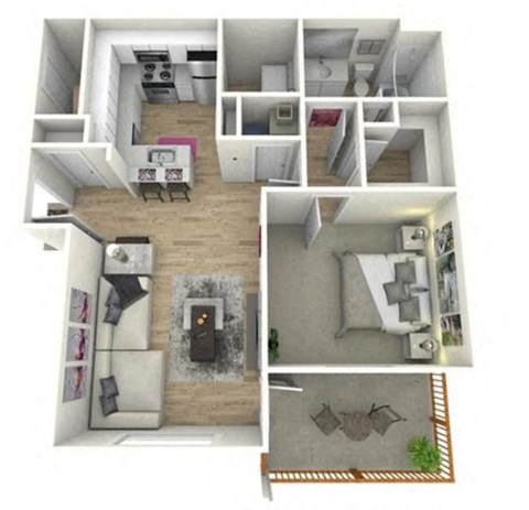 a bedroom with a bed a mirror and a sink